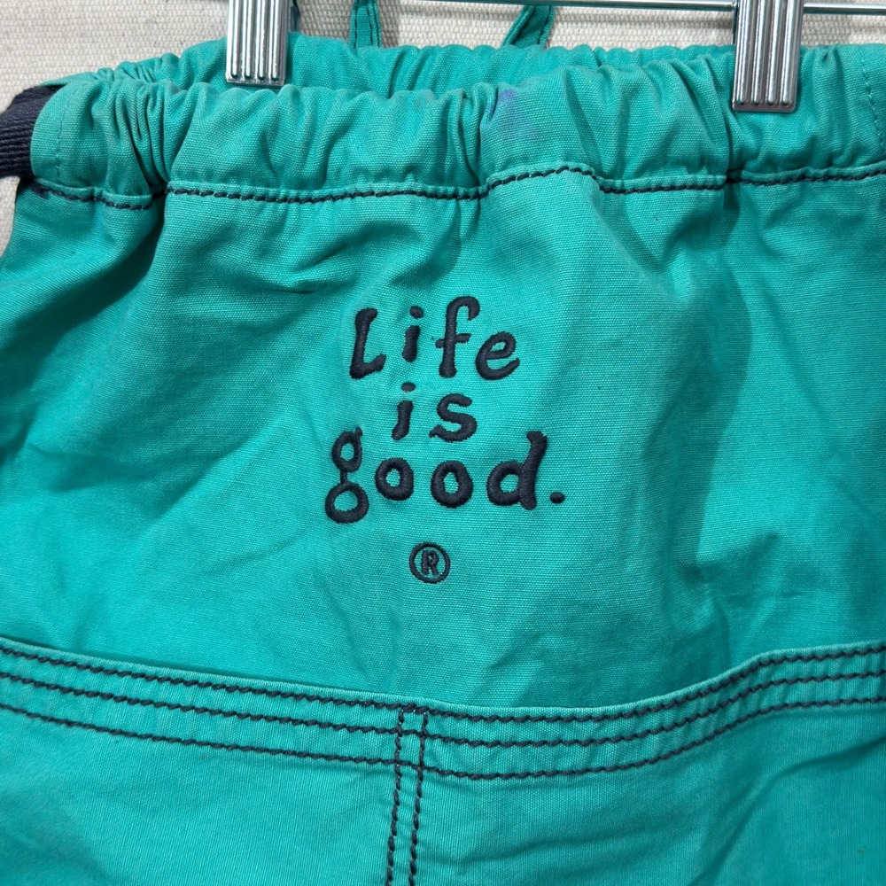 Life is Good Backpack Women OS Teal Green Drawstring Daisy Canvas Cinch Bag - Picture 3 of 14